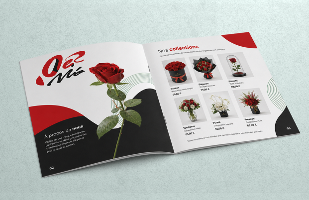 Catalogue express personnalisé imprimé en couleur avec reliure agrafée, idéal pour présenter des produits, services, offres commerciales ou collections dans un support professionnel et facile à consulter.